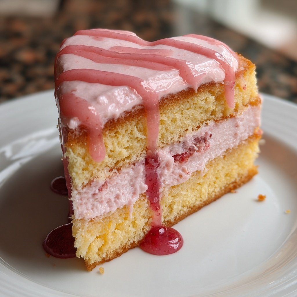 Mini Heart Cake with Strawberry Mousse