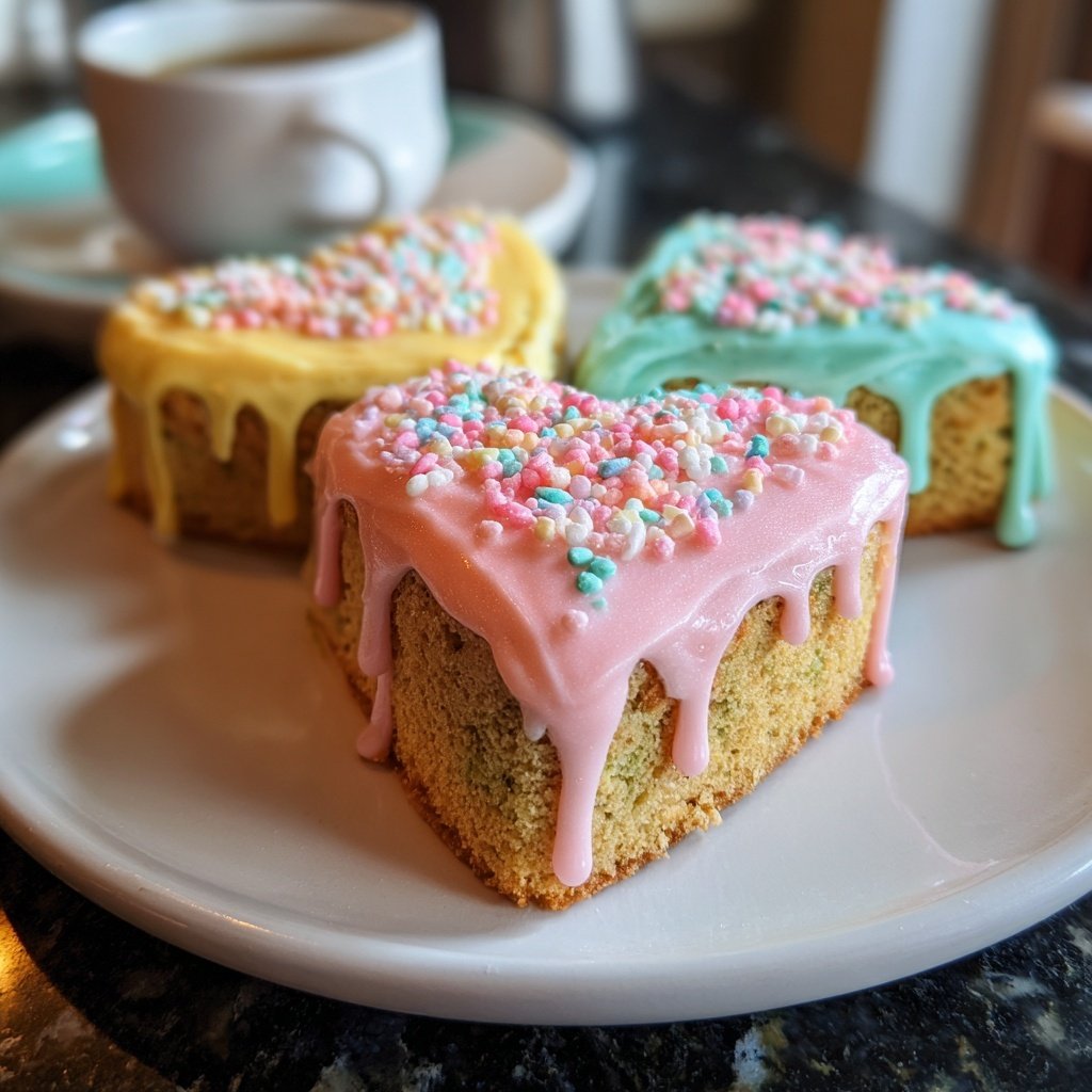 Mini Heart Cake with Pistachio Vanilla Frosting