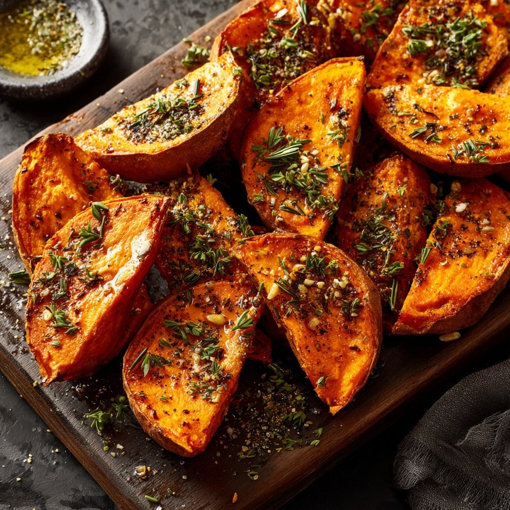 Oven Roasted Sweet Potatoes With Herbs