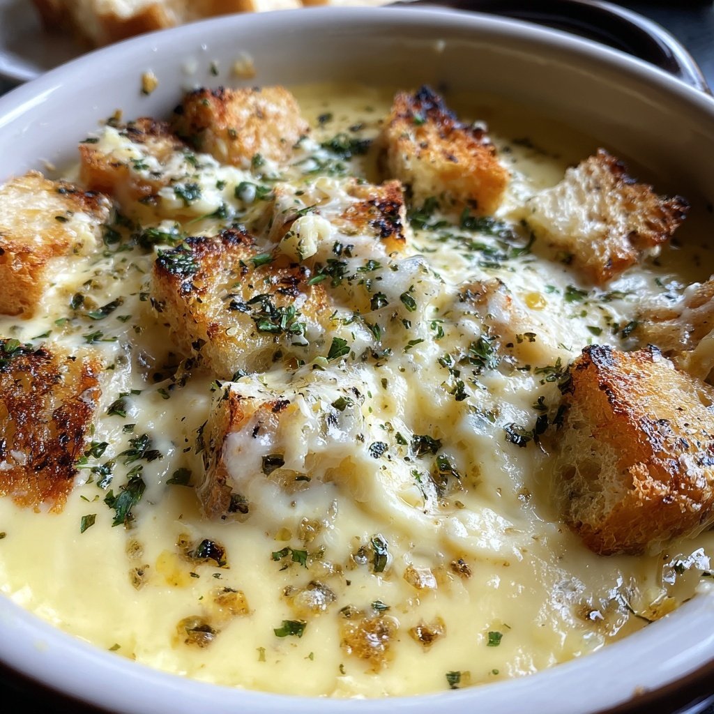 Fondue with Caramelized Garlic