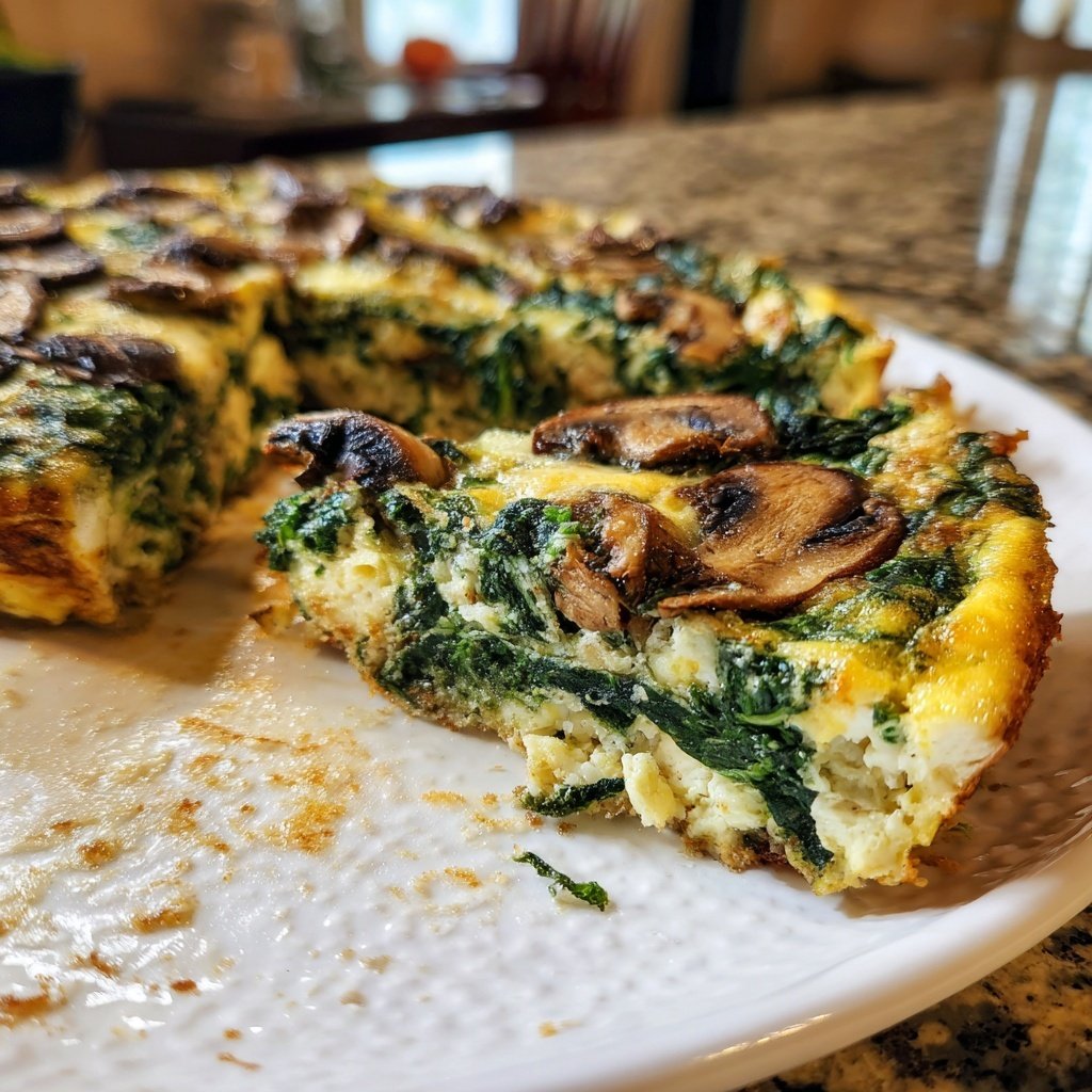 Healthy Dinner Spinach Mushroom Frittata