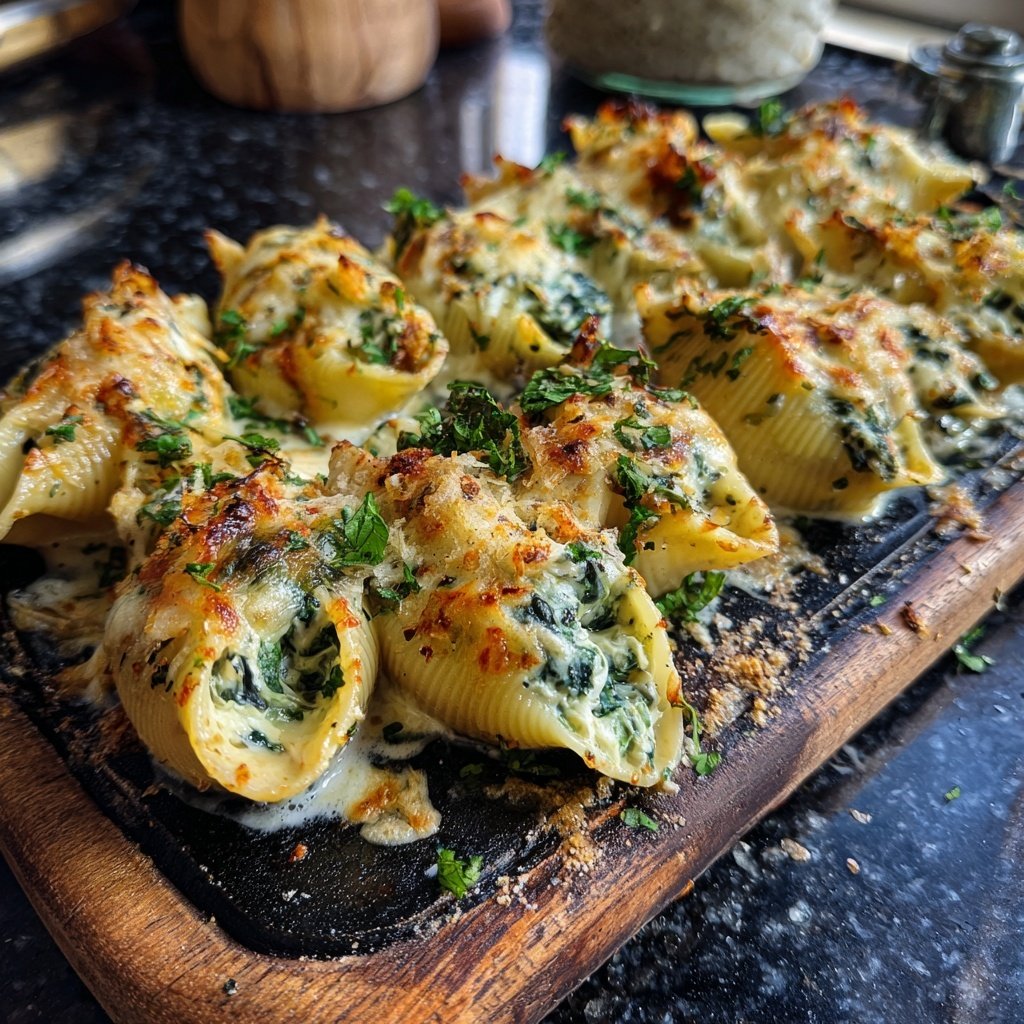 Creamy Spinach Stuffed Shells