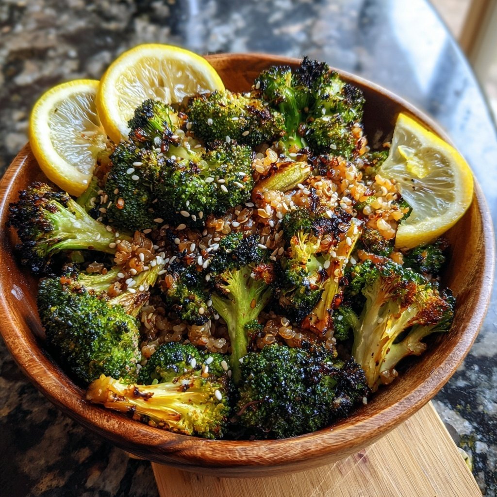 Roasted Broccoli Lemon Grain Bowl
