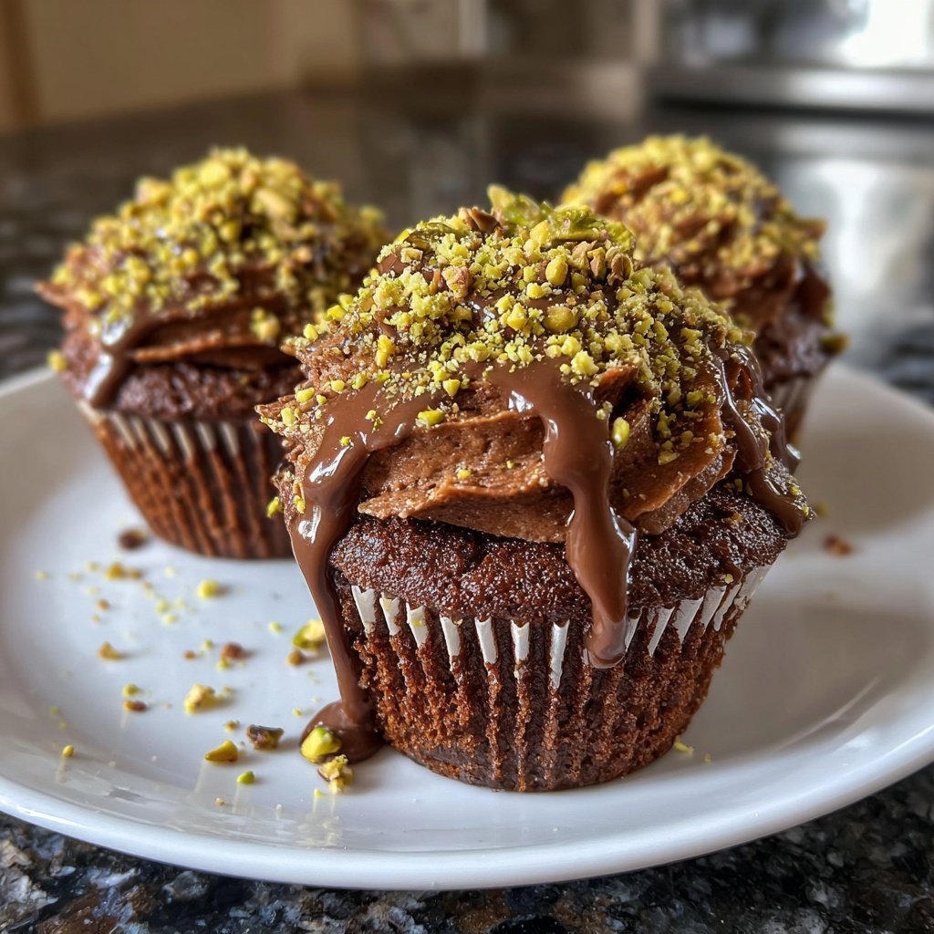 Chocolate Pistachio Cupcakes