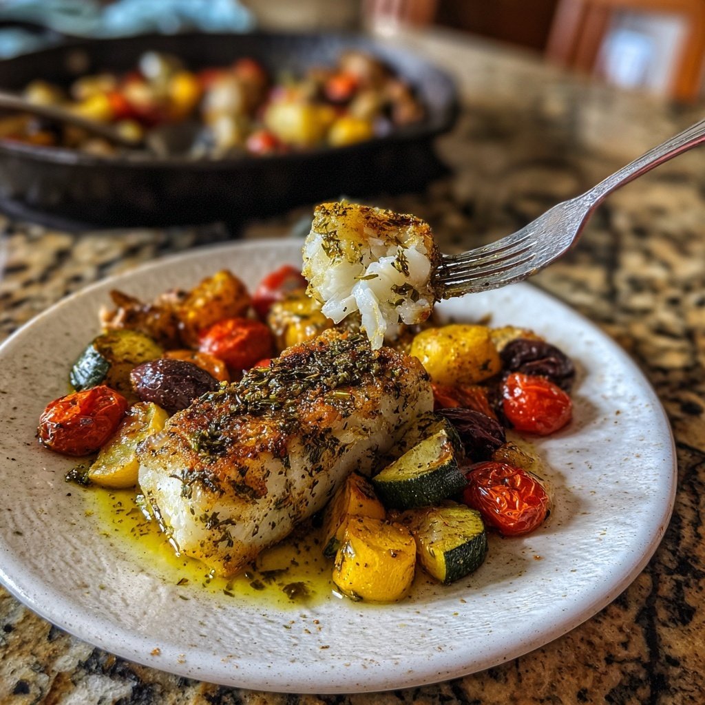 Healthy Dinner Baked Cod with Veggies